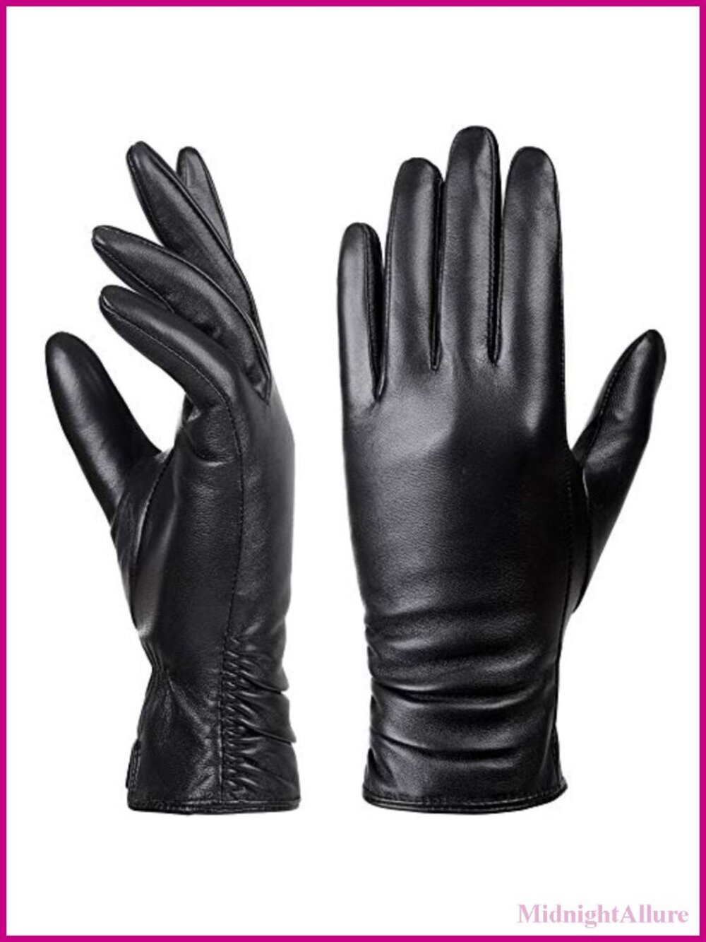 Genuine Sheepskin Leather Winter Gloves Cashmere Lined Touchscreen Warm